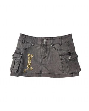 Ed Hardy Koi Fish Cargo Skirt - Gray