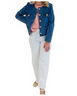 Olivaceous Keyla Denim Long Sleeve Jacket - Blue