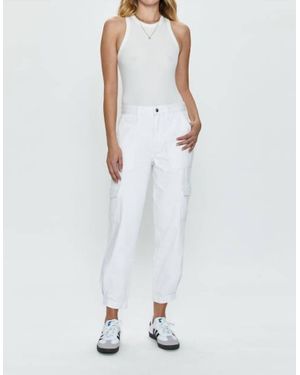 Pistola Josephine High Rise Tapered Cargo Pants - White