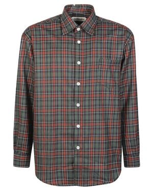 NAMACHEKO Chic Checkered Button-Up Shirt For - Gray