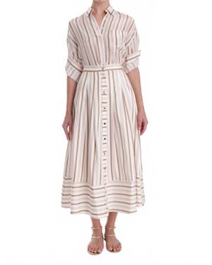 Karina Grimaldi Spencer Striped Midi Skirt - Pink