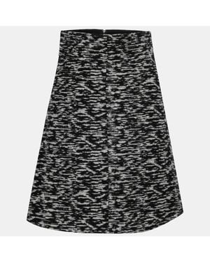 Just Cavalli Monochrome Tweed A-Line Skirt - Black