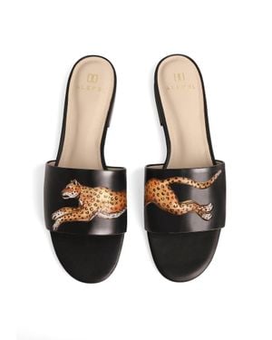 Alepel Cheetah Slides - White