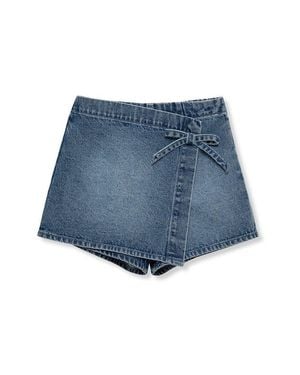 Habitual Faux Wrap Skort - Blue