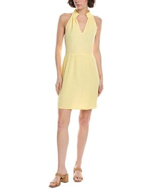 Michael Stars Alessa Split Neck Dress - Yellow