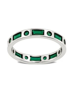 Sterling Forever Sterling Emerald Cz Ethel Ring - Green