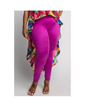 The Curve Plus Size High Rise Leggings - Pink
