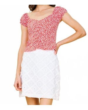 Skies Are Blue Ariel Sweetheart Floral Top - Pink