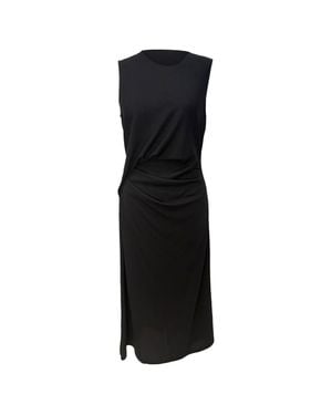 Theory Drape Tuck Midi Sheath Dress - Black