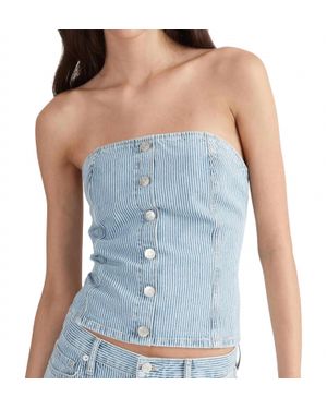 ENA PELLY Diana Denim Stripe Bustier Top - Blue