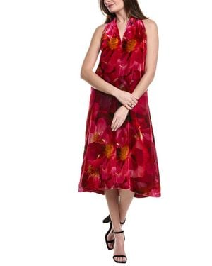 Johnny Was Velvet Midi Dress - Red