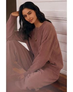Eberjey Bouclé Crew Pullover - Brown