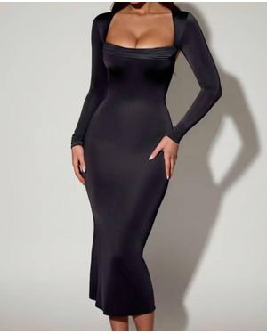 Oh Polly Aimee Long-Sleeve Dress - Blue