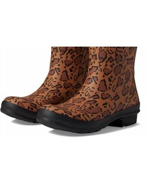 HUNTER Original Short Leopard Print Boots - Brown