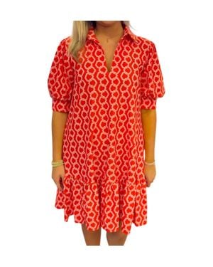 Jude Connally Apricot Dancing Links Shirt Dress - Red