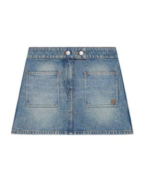 Courreges "Signature" Denim Mini Skirt - Blue