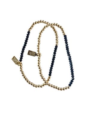 Lucky Star Jewels Stardust Gemstone Bracelet Set - White