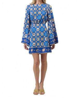 Sugarlips Moonshine Bell Sleeve Mini Dress - Blue