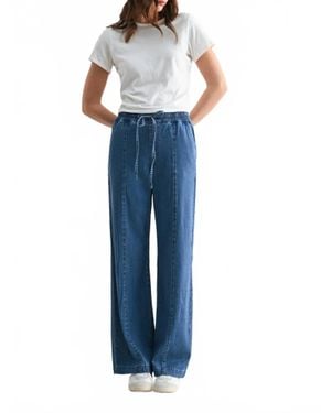 Mica Oliver High Rise Wide Leg Pull On Jeans - Blue