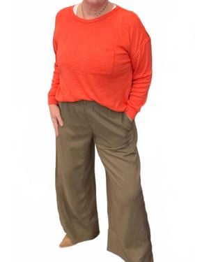 Dex Ease Linen Blend Pants - Red