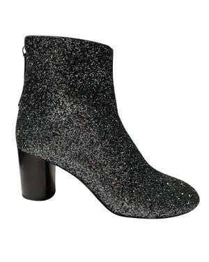 Isabel Marant Ritza Glitter-coated Ankle Boots - Black