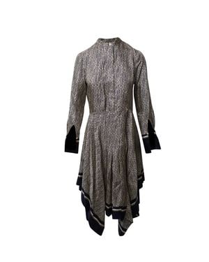 Chloé Chloe Logo Pattern Print Dress - Gray