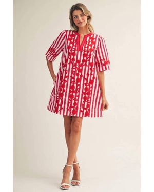 Jodifil Zoey Striped Dress - Red