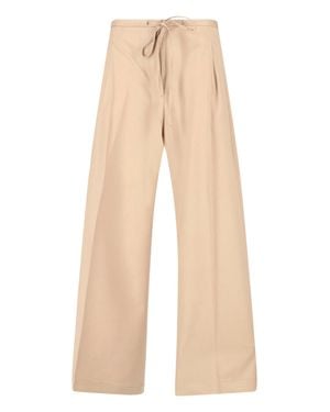 Rohe Wide-Leg Virgin Wool Drawstring Pants - Natural