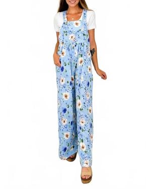 Blakeley Escape Into The Music Ribbed Overalls - Blue