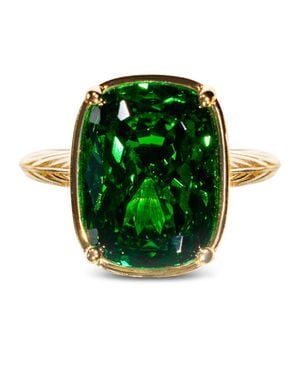 Sterling Forever Sterling Elongated Cushion Emerald Cz Cocktail Ring - Green