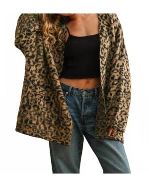 Miou Muse Leopard Oversized Cardigan - Green