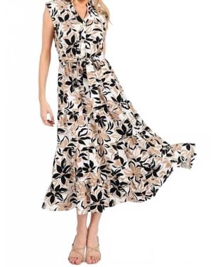 CALISTA Self Tie Sleeveless Midi Dress - White