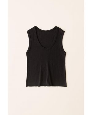 Velvet By Graham & Spencer Anca Linen Knit Tank Top - Black