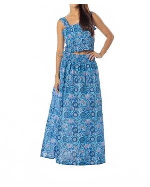 Bindu Parker Maxi Skirt - Blue