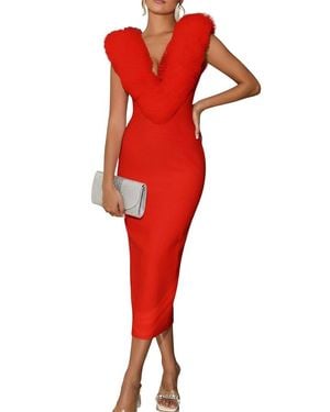 CAMILA BLANCO Midi Dress - Red