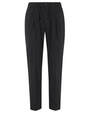 Herno Drawstring Technical Fabric Straight-Leg Pants - Black
