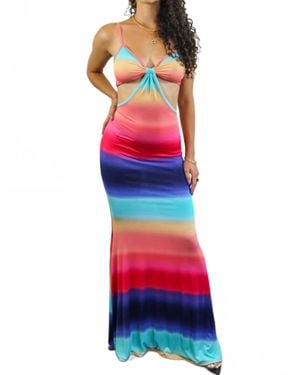 SurelyMine Over The Cut Out Maxi Dress - Red