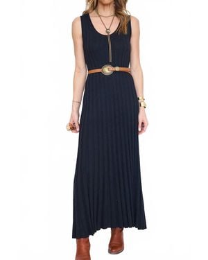 illa illa Ribbed Knit Sleeveless Dress - Blue
