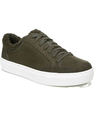 Dr. Scholls Now Cozy Faux Fur Lined Lace Up Casual And Fashion Sneakers - Green