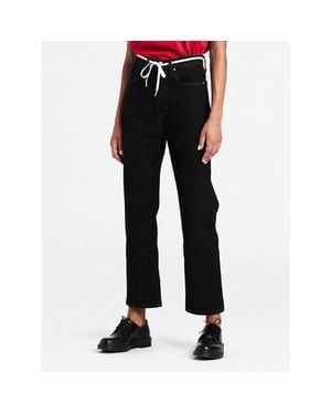 Levi's Ribcage Jeans Cotton Denim Straight Leg Ankle Jax1678 - Black