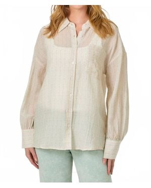 Mystree Oversized Button Up Shirt - Natural