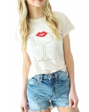 All Us Lips Baby Tee - White