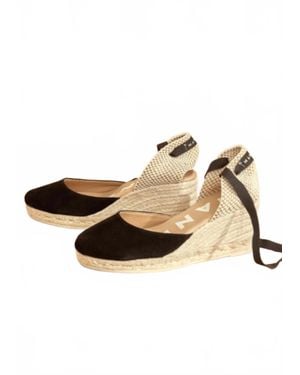 Manebí Soft Suede Low Wedge Espadrille - Natural