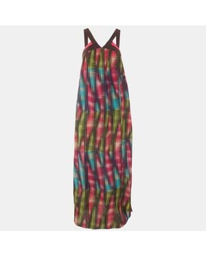 Missoni Multicolor Abstract Print Silk Flared Maxi Dress