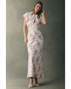 BHLDN Flutter-Sleeve Maxi Dress - White