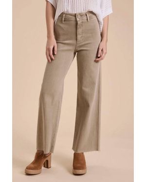 Miou Muse Straight Wide Leg Denim Pants - Natural