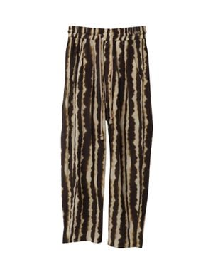 Nanushka Cotton Printed Drawstring Pants - Brown
