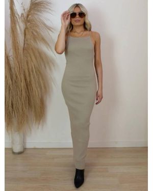 Pretty Garbage Effortless Ribbed Maxi Dress - Natural