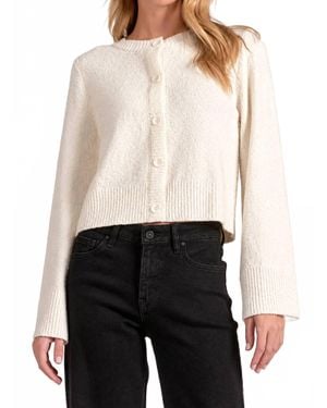 Elan Bell Sleeve Sweater Cardigan - White
