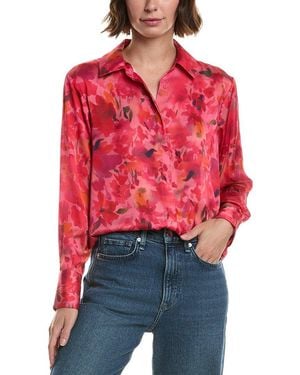Philosophy Satin Floral Print Blouse - Red